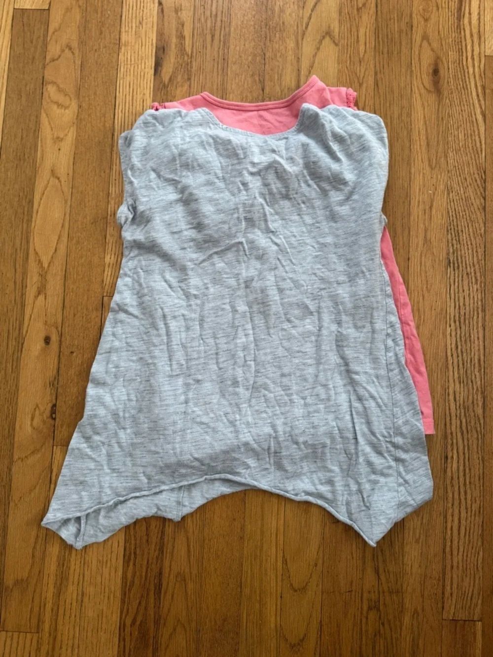 Carter's Pink Ruffle-Sleeve Tank with Eyelet Pocket + Arizona Gray Tee Set 10-12